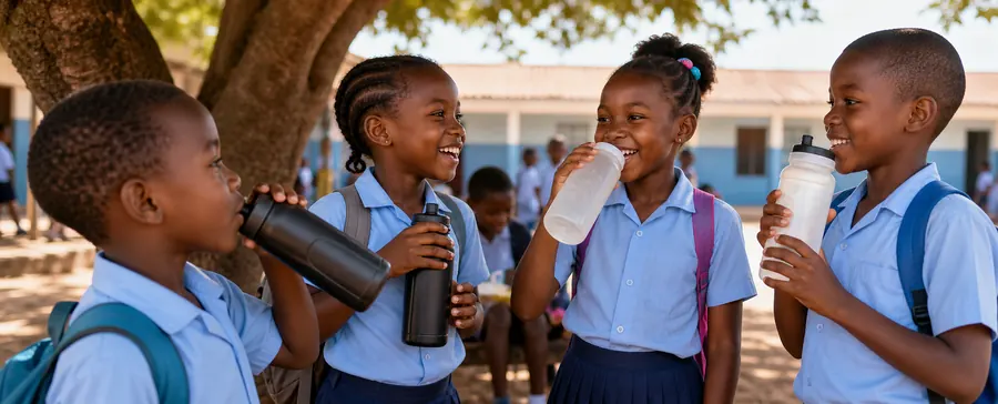Imagem principal do artigo: Como ajudar crianças em idade escolar a beber água